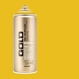 Montana Gold Acrylic Professional Spray Paint - Banana, 400 ml (Spray can with color swatch)