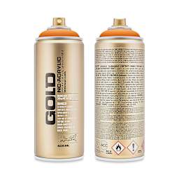 Montana Gold Acrylic Professional Spray Paint - Capri, 400 ml (Front and back of spray can)