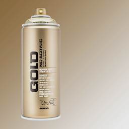 Montana Gold Acrylic Chrome Effect Spray Paint - Goldchrome (Metallic), 400 ml (Spray can with color swatch)