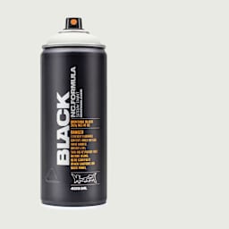 Montana Black Spray Paint - Jaws, 400 ml can with swatch