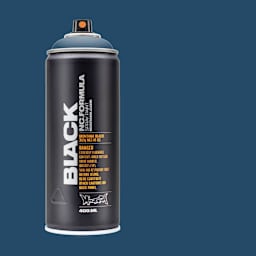 Montana Black Spray Paint - Whale, 400 ml can with swatch
