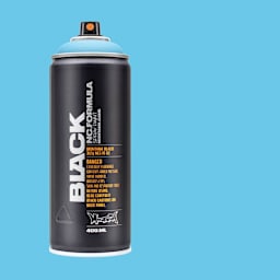 Montana Black Spray Paint - Baby Blue, 400 ml can with swatch