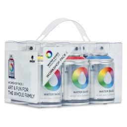 MTN Water Based Spray Paint - Front of Package of Workshop Pack of 6
