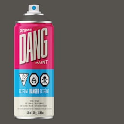 Dang Prime Spray Paint - Transparent Black, 400 ml can and swatch