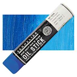 Sennelier Artists' Oil Stick - Primary Blue, 96 ml stick and swatch