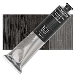 Sennelier Artists' Extra Fine Oil Paint - Carbon Black, 200 ml tube and swatch