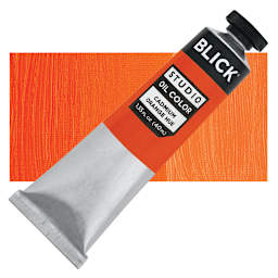 Blick Studio Oil Paint - Cadmium Orange Hue, 40 ml tube and swatch