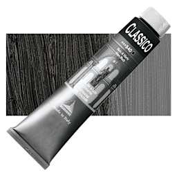 Maimeri Classico Oil Color - Mars Black, 200 ml tube and swatch
