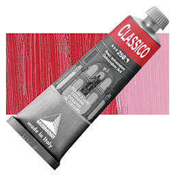 Maimeri Classico Oil Color - Quinacridone Red, 60 ml tube and swatch