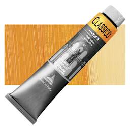 Maimeri Classico Oil Color - Indian Yellow, 200 ml tube and swatch