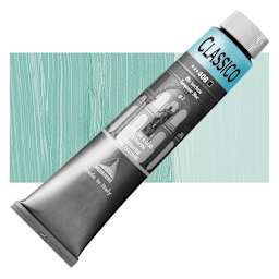 Maimeri Classico Oil Color - Turquoise Blue, 200 ml tube and swatch