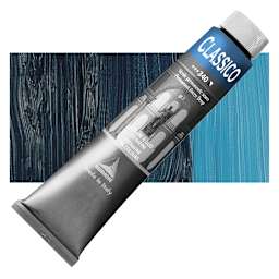 Maimeri Classico Oil Color - Permanent Green Deep, 200 ml tube and swatch