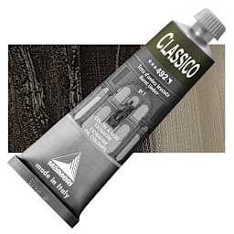 Maimeri Classico Oil Color - Burnt Umber, 60 ml tube and swatch