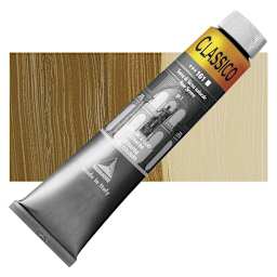 Maimeri Classico Oil Color - Raw Sienna, 200 ml tube and swatch