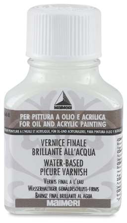 Water-Based Picture Varnish - Front view of 75 ml bottle of Regular Varnish