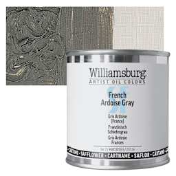 Williamsburg Handmade Safflower Oil Color - French Ardiose Grey, 8 oz Can and swatch