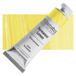 Williamsburg Handmade Oil Paint - Permanent Lemon, 37 ml tube and swatch