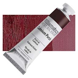 Williamsburg Handmade Oil Paint - Cadmium Purple, 37 ml tube and swatch