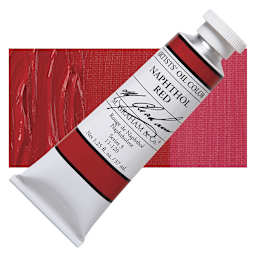 M. Graham Artists' Oil Color - Naphthol Red, 37 ml tube and swatch