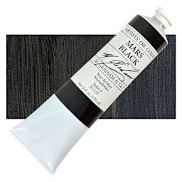 M. Graham Artists' Oil Color - Mars Black, 150 ml tube and swatch