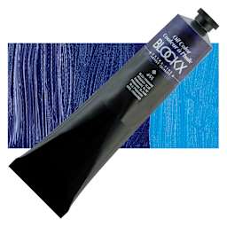 Blockx Artist Oil Color - Primary Blue, 200 ml tube and swatch