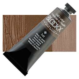 Blockx Artist Oil Color - Mars Brown, 35 ml tube and swatch