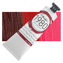 Gamblin 1980 Oil Paint - Alizarin Crimson Permanent, 37 ml tube and swatch