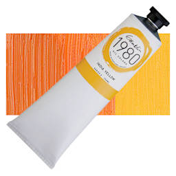 Gamblin 1980 Oil Paint - India Yellow, 150 ml tube and swatch