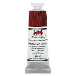 Michael Harding Artists Oil Color - Permanent Brown, front of 40 ml tube