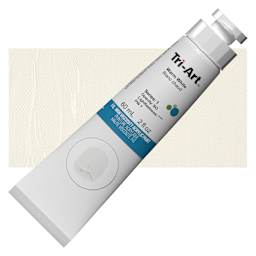 Tri-Art High Viscosity Artist Acrylic - Warm White, 60 ml tube and swatch