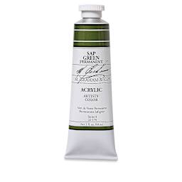M. Graham Artists' Acrylics - Sap Green Permanent, 2 oz tube