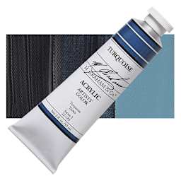 M. Graham Artists' Acrylic - Turquoise, 2 oz tube and swatch