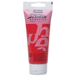 Pebeo High Viscosity Acrylics - Quinacridone Scarlet, 100 ml tube