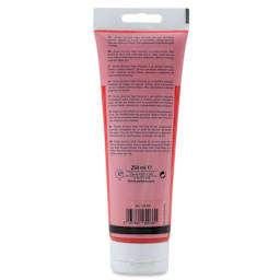 Pebeo High Viscosity Acrylics - Cadmium Red Hue, back of 250 ml tube