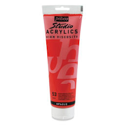 Pebeo High Viscosity Acrylics - Dark Cadmium Red Hue, 250 ml, Tube (Front)