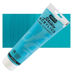 Pebeo High Viscosity Acrylic - Turquoise Blue, 250 ml, Tube and swatch