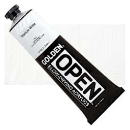 Golden Open Acrylic - Titanium White, 5 oz Tube and swatch
