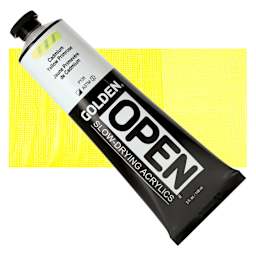 Golden Open Acrylic - Cadmium Yellow Primrose, 5 oz Tube and swatch