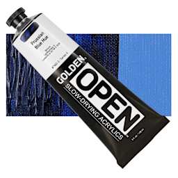 Golden Open Acrylic - Prussian Blue Hue, 5 oz Tube and swatch