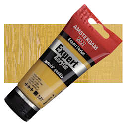 Amsterdam Expert Series Acrylic - Yellow Ochre, 75 ml tube and swatch