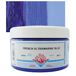 Old Holland New Masters Classic Acrylic Paint - French Ultramarine Extra and swatch