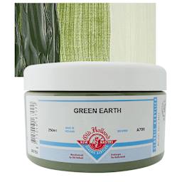 Old Holland New Masters Classic Acrylic Paint - Green Earth, 250 ml jar and swatch