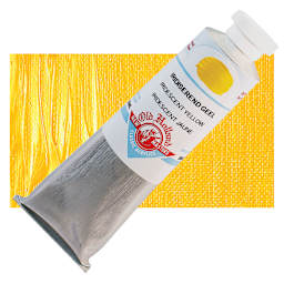 Old Holland New Masters Classic Acrylic Paint - Iridescent Yellow, 60 ml tube and swatch
