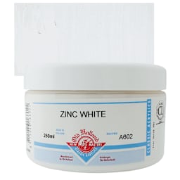 Old Holland New Masters Classic Acrylic Paint - Zinc White, 250 ml jar and swatch