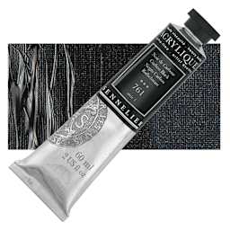 Sennelier Extra-Fine Artist Acrylique - Carbon Black, 60 ml tube and swatch
