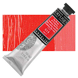Sennelier Extra-Fine Artist Acrylique - Cadmium Red Hue, 60 ml tube and swatch