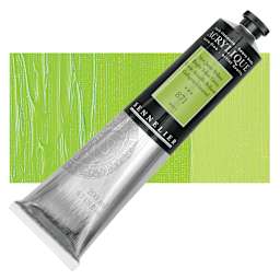 Sennelier Extra-Fine Artist Acrylique - Bright Yellow Green, 200 ml tube and swatch