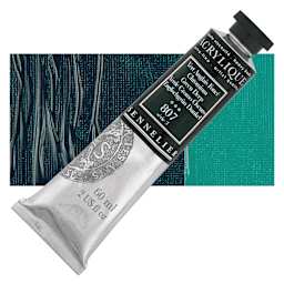 Sennelier Extra-Fine Artist Acrylique - Chromium Green Deep, 60 ml tube and swatch