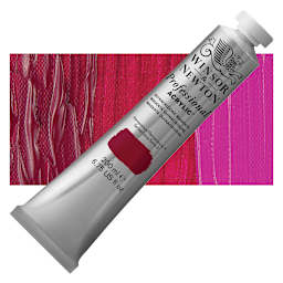 Winsor & Newton Professional Acrylic Paint - Quinacridone Magenta, 200 ml tube and swatch