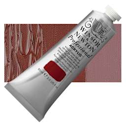 Winsor & Newton Professional Acrylic Paint - Violet Iron Oxide, 60 ml tube and swatch